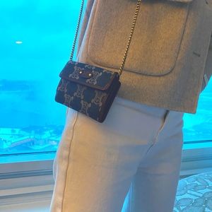 Celine Vintage Macadam Denim Wallet